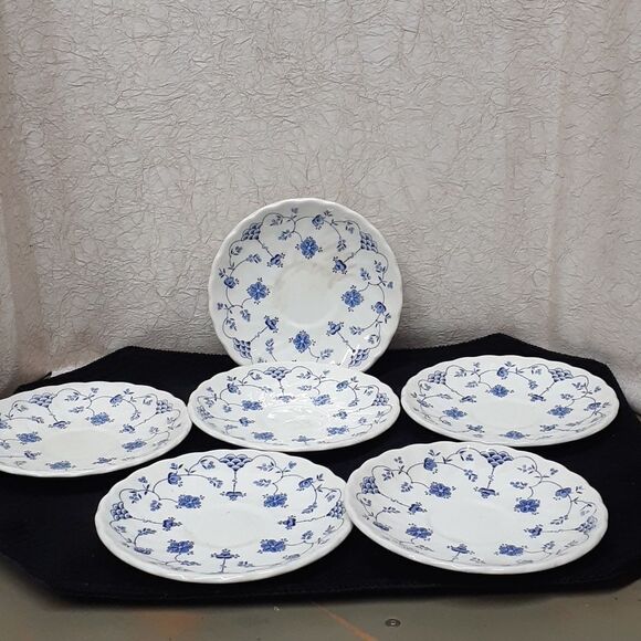 Churchill FINLANDIA (SWIRL RIM ENGLAND)11 Pc. Saucer 3" Set. - Picture 8 of 9